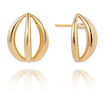 Stainless steel earrings plated with 14k gold, stud KST3239