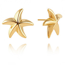 Stainless steel earrings plated with 14k gold, stud KST3245