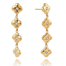 Stainless steel earrings plated with 14k gold, stud KST3252