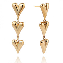 Stainless steel earrings plated with 14k gold, stud KST3255