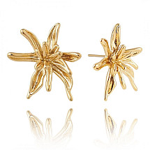 Stainless steel earrings plated with 14k gold, stud KST3257