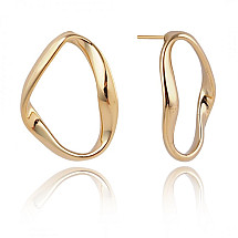 Stainless steel earrings plated with 14k gold, stud KST3258