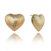 Stainless steel earrings plated with 14k gold, stud KST3260