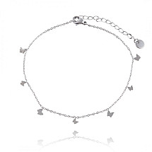 Foot bracelet surgical steel plated with white gold BST1489S