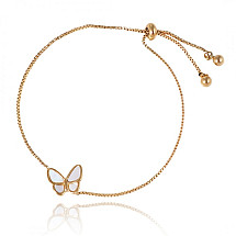 Wrist bracelet, surgical steel, gold-plated with 14k gold, BUTTERFLY BST1492