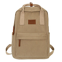 Universal brown corduroy school sports backpack PL171BR