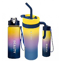 Water bottle Bottle ombre 3in1 Cup with handle and measuring tube portable BD13WZ1