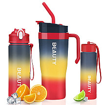 Water bottle Bottle ombre 3in1 Cup with handle and measuring tube portable BD13WZ4