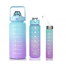 Water bottle Ombre bottle 3in1 with measuring cup, portable, small BD07WZ2