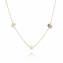 Necklace made of stainless steel, gold-plated with 14k gold NST2045