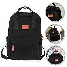 Universal black corduroy school sports backpack PL171CZ