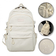 Universal school sports backpack with pockets, cream PL165K