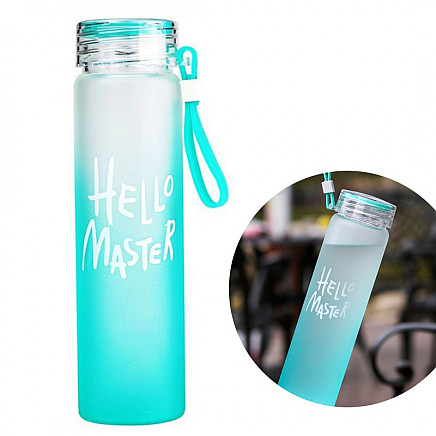 Water bottle Glass bottle with screw-on handle OMBRE 400 ML BD25M