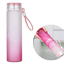 Water bottle Glass bottle with screw-on handle OMBRE 400 ML BD25R