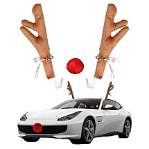 Christmas decoration for a car - reindeer antlers with a nose KSN84