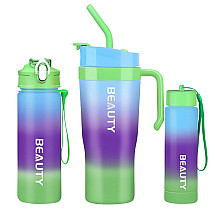 Water bottle Bottle ombre 3in1 Cup with handle and measuring tube portable BD13WZ2