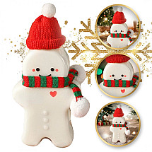 Decorative bottle 350ML gingerbread shape with scarf and hat 17cm BD38