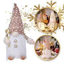 Battery-operated Christmas Dwarve, illuminated, MADE OF PLUSH, 30 cm Christmas KSN01Z