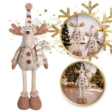 Christmas reindeer, extendable legs CHRISTMAS 60 cm MADE OF PLUSH KSN157