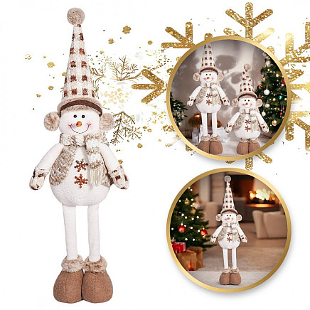 Christmas snowman, extendable legs CHRISTMAS 60 cm MADE OF PLUSH KSN158