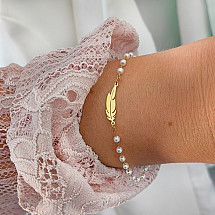 Surgical steel wrist bracelet, gold-plated with 14k gold BST1447