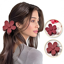 Hairpin buckle XL flower burgundy 7x7.5 cm SP152BOR