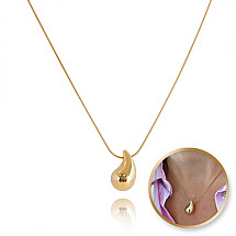 Necklace, stainless steel, 14k gold-plated, 2 cm, NST2120