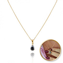 Teardrop necklace, 14k gold-plated stainless steel NST2125CZ