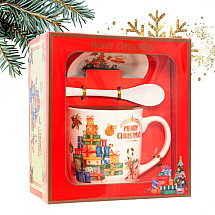 CHRISTMAS MUG - set in a box with a saucer and a spoon 400 ml KB17WZ2