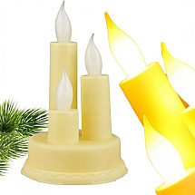 CANDLE, battery-operated LED insert CREAM, FLASHING WICK warm white 13.5 cm LAMP41K