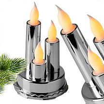 CANDLE, battery-operated LED insert SILVER, FLASHING WICK warm white 13.5 cm LAMP41S