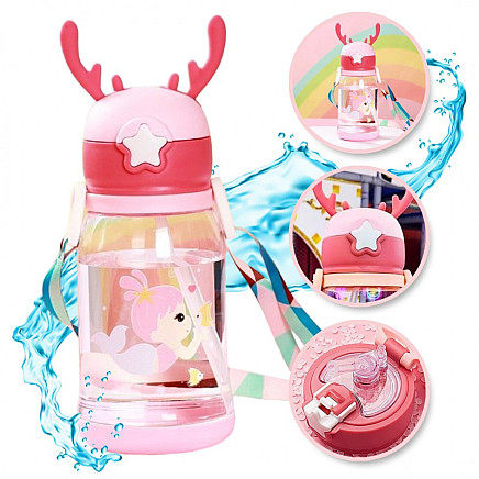 Water bottle Childrens water bottle with straw 600 ML BD30R