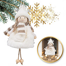 CHRISTMAS ANGEL MADE OF PLUSH WHITE ASN12B