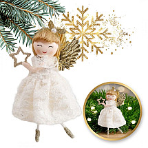 CHRISTMAS ANGEL WITH STAR CHRISTMAS PLUSH 13cm ASN11