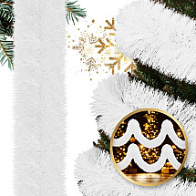 CHRISTMAS TREE CHAIN ​​white 6m CHRISTMAS GARLAND FOR THE CHRISTMAS TREE XXL thick 13cm WOZ31