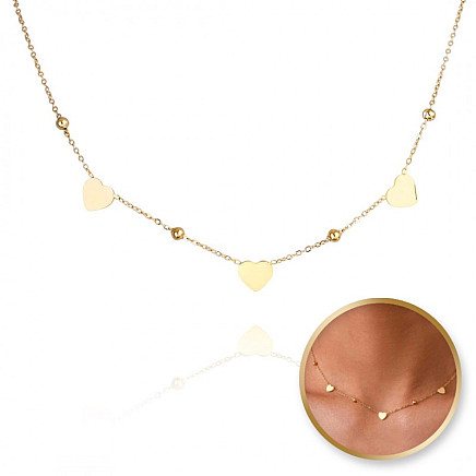 Necklace made of stainless steel, gold-plated with 14k gold NST2033