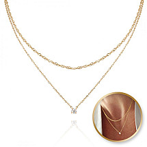 Double necklace, 14k gold-plated surgical steel, NST2138