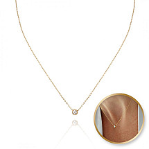 14k gold-plated stainless steel necklace with zircon NST2141