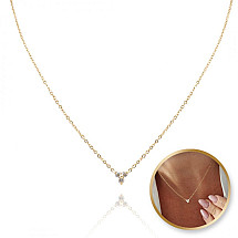 14k gold-plated stainless steel necklace with cubic zirconia NST2142