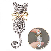 Decorative crystal brooch KOTEK BZ176