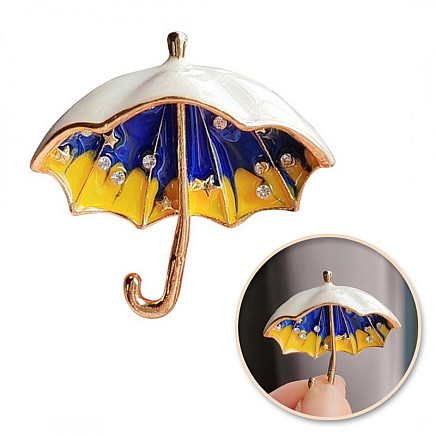 Decorative crystal brooch UMBRELLA BZ160