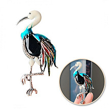 Decorative brooch COLORFUL CRANE BZ162