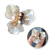 Decorative application to sew or glue FLOWER WITH PEARLS BZ174