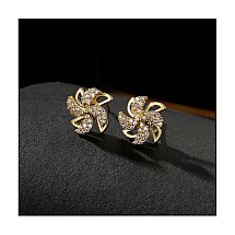 Stainless steel earrings plated with gold KST3295