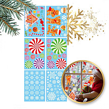 Christmas colorful window stickers 6 sheets 20 x 30 cm NKD14