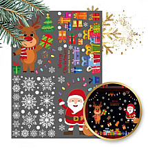 Christmas colorful window stickers 4 sheets 25 x 35 cm NKD15