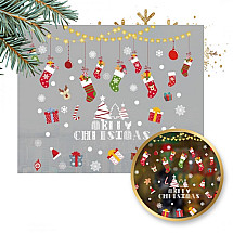 Christmas colorful window stickers 2 sheets 30 x 90 cm NKD21