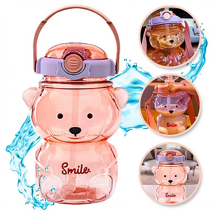 SWEET BEAR violeta ūdens pudele ar rokturi 1000ml