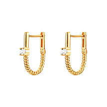 14K gold plated stainless steel earrings, S925 stud KST3287