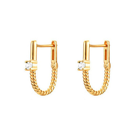 14K gold plated stainless steel earrings, S925 stud KST3287